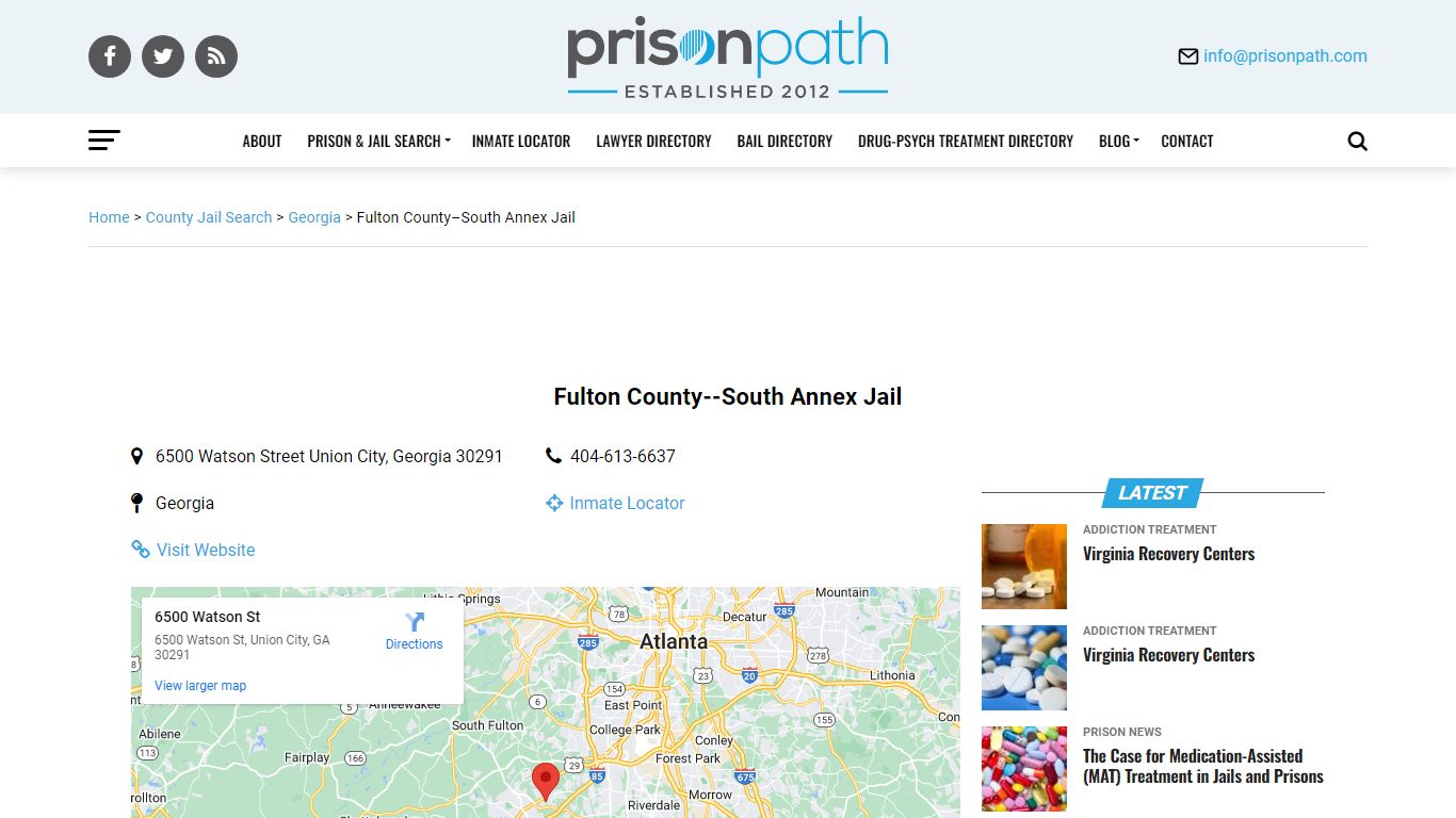 Fulton County-South Annex Jail - Prison Inmate Search & Locator ...